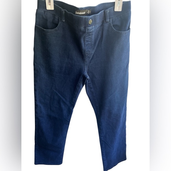 Betabrand Women's‎ Petite Dark Wash Straight Leg Yoga Jeans Size LP - Picture 2 of 5